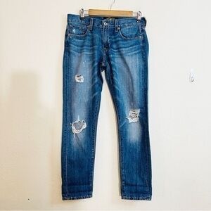 Lucky Brand Sienna Cigarette Mid-Rise Distressed Jeans 26 Blue Pockets